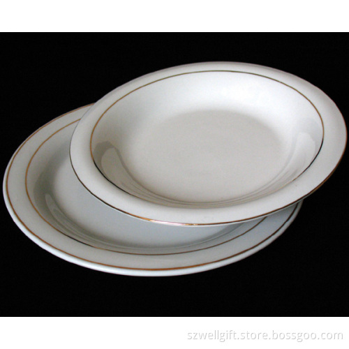 Porcelain Soup Plate and Dinner Plate